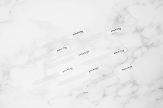 File in style with our frosted glass nail files